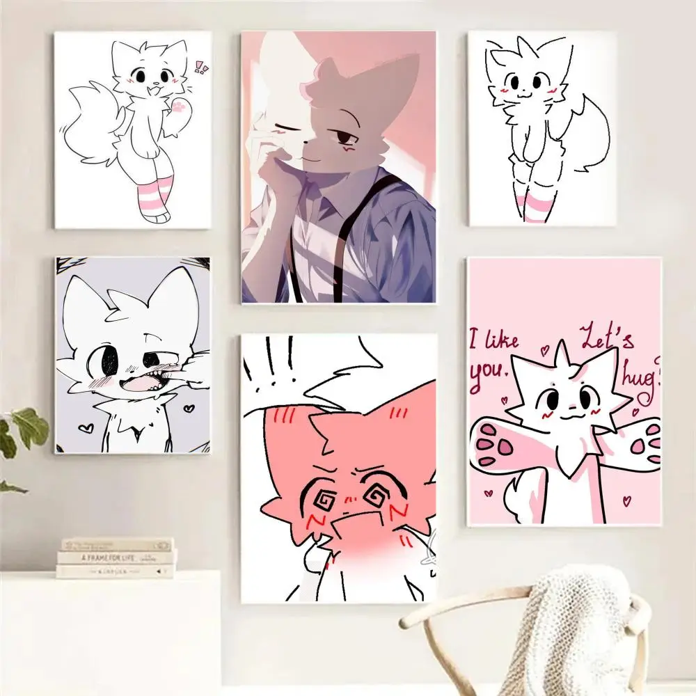 B-Boykisser سخيفة القط لطيف اللوحة الخط HD طباعة مجانية جدارية الفن صور لغرفة المعيشة ديكور جدران المنزل قماش المشارك #2