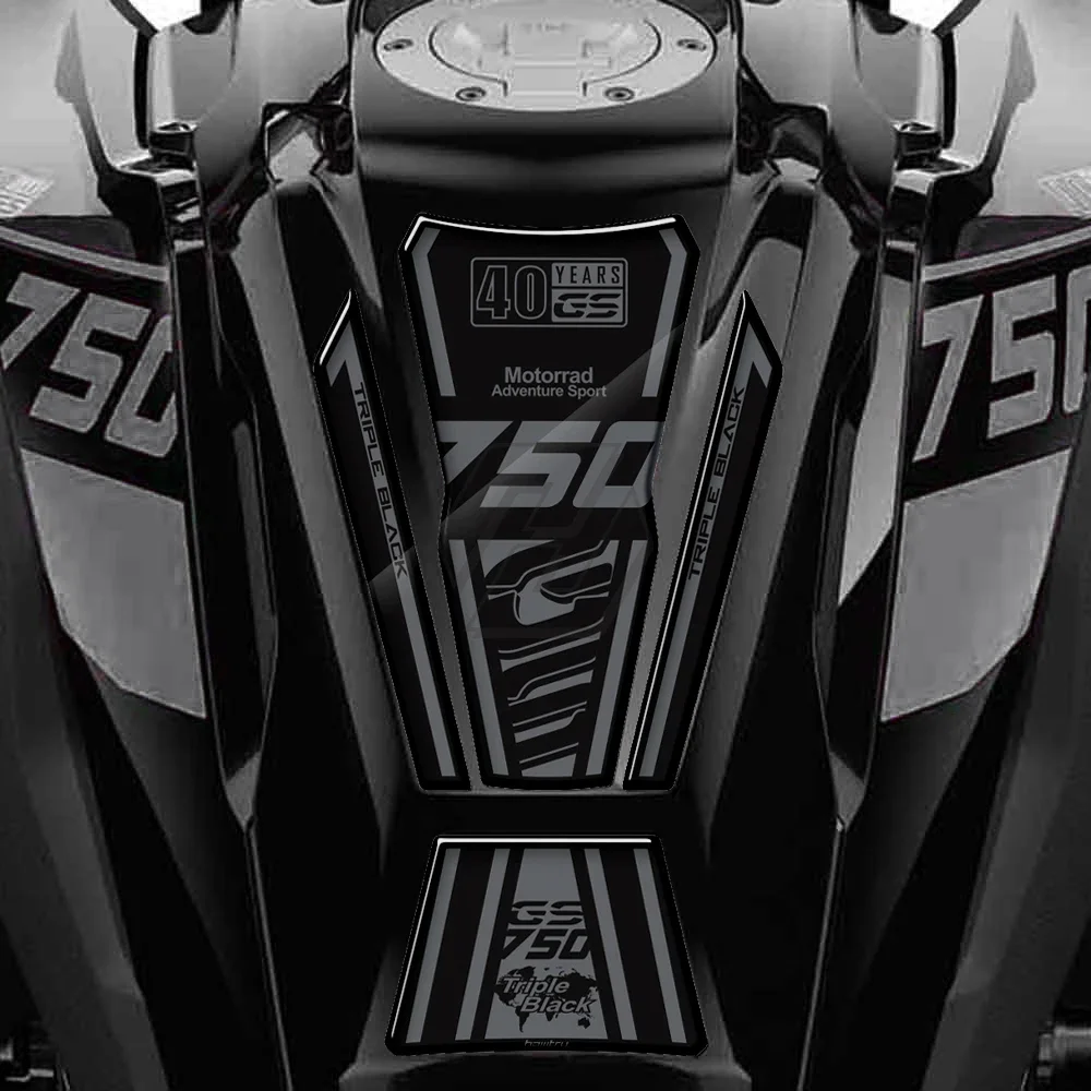 

3D-накладка из смолы для защиты бензобака мотоцикла BMW Motorrad F750GS, 40-летняя юбилейная серия Triple Black, декоративная
