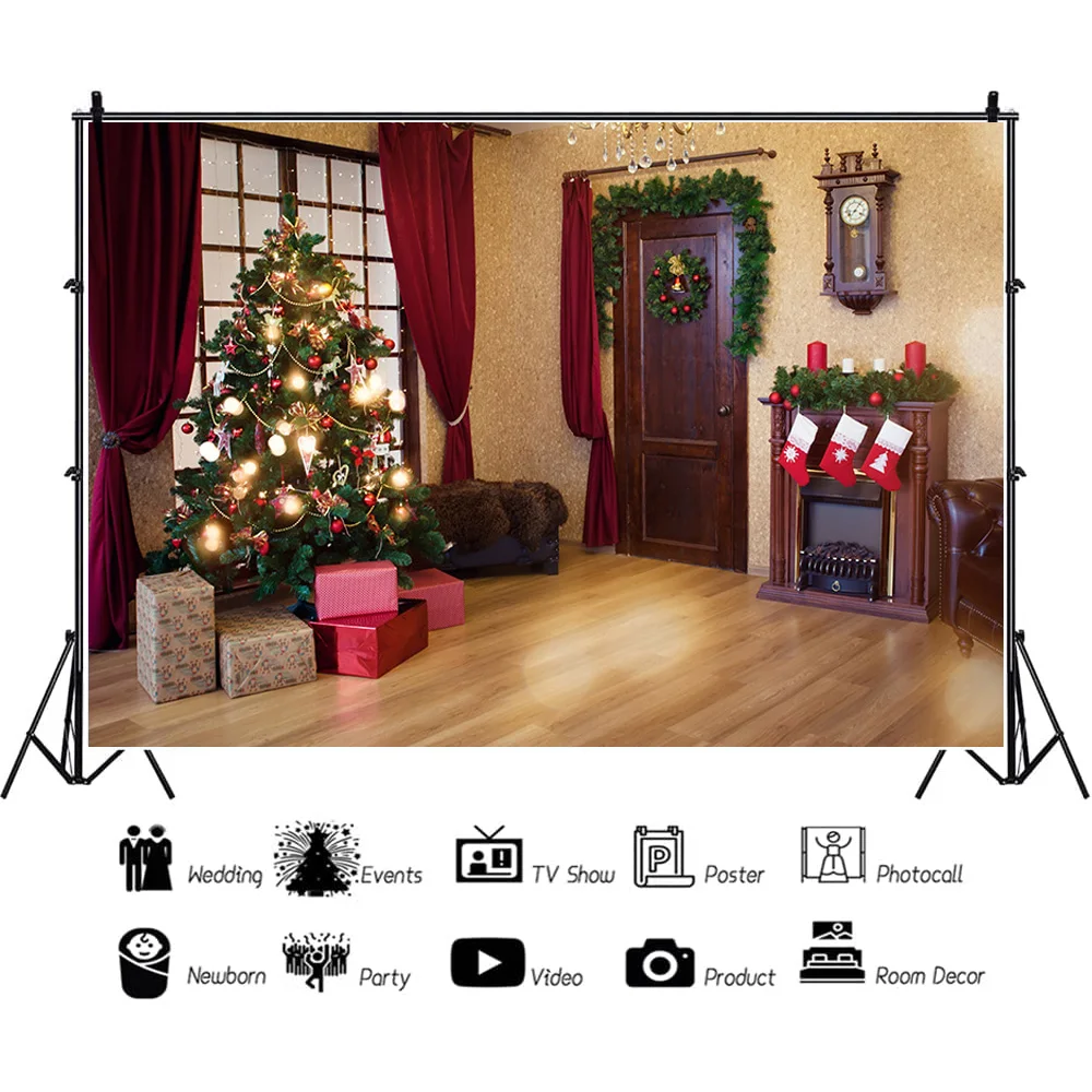 إكليل خشبي من شجرة الكريسماس للتصوير الفوتوغرافي ، لوحة زهور ، نافذة ، رجل ثلج ، سينما ، دعامة ، هدية ، خلفية