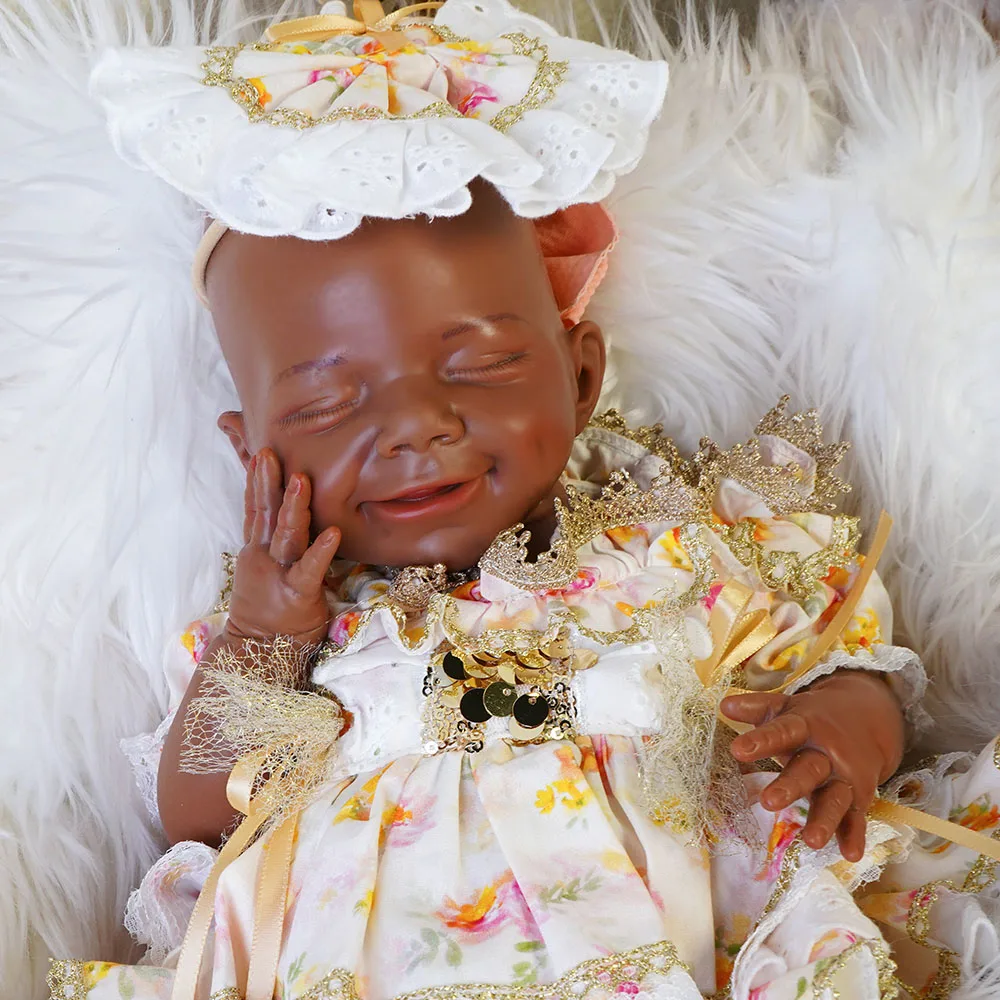 

Искусственная мягкая платиновая силиконовая окрашенная кукла реборн для всего тела, ручная работа, 17,72 дюйма, однотонная поддельная девочка для новорожденных, подарок для ребенка