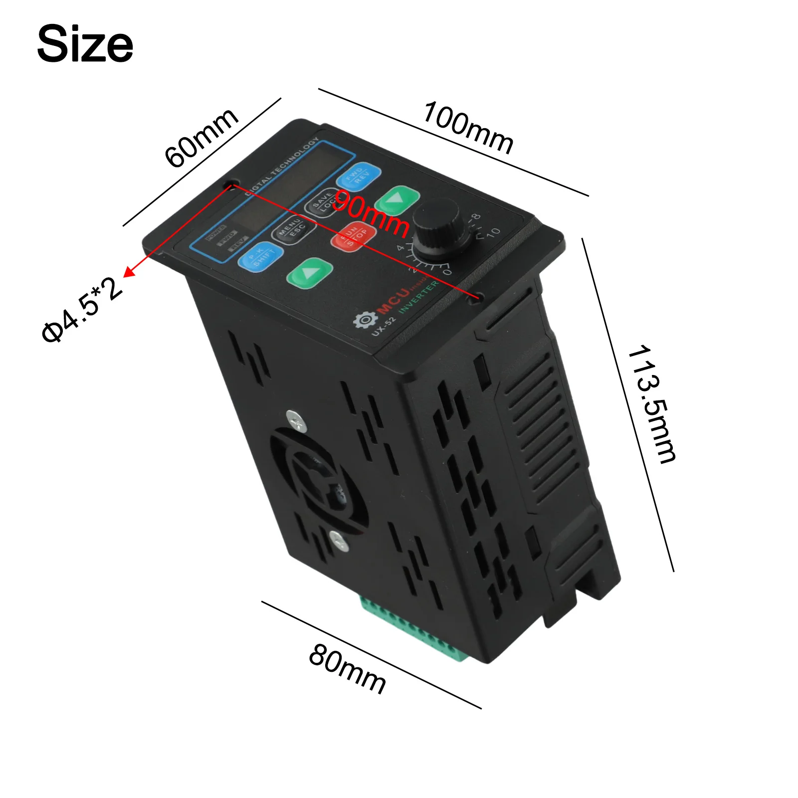 60*147*102mm Three-phase Output Digital Display Inverter Unit Appliance 60*147*102mm Size Over-current Protection