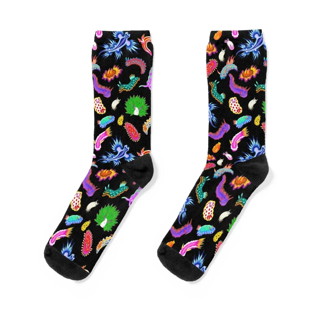 

Rainbow Nudibranchs (Sea Slugs) Assortment Socks summer hiking Rugby Girl'S Socks Men's
