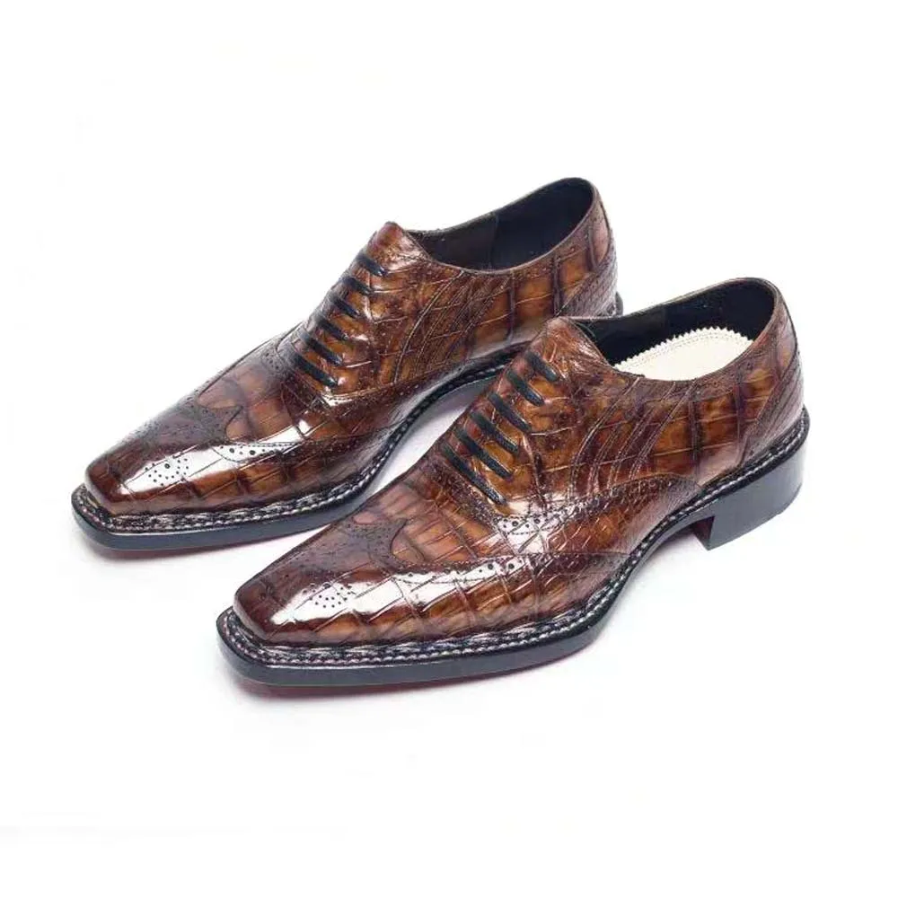 

sanyeshechiping мужская официальная обувь мужская обувь из крокодиловой кожи цвет кисти