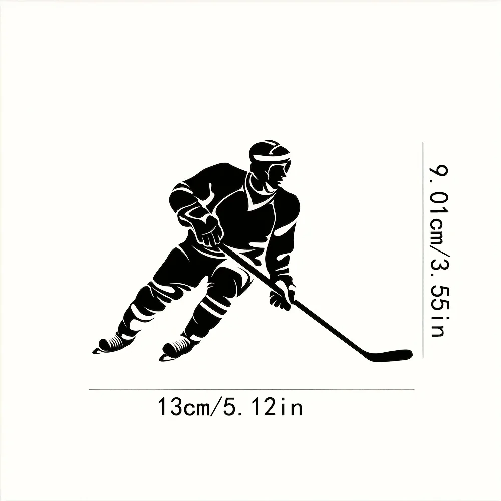 Vinyl Sticker of an Ice Hockey Player - Sturdy And to Apply Sports Decal for Car Windows, Bumpers, And More