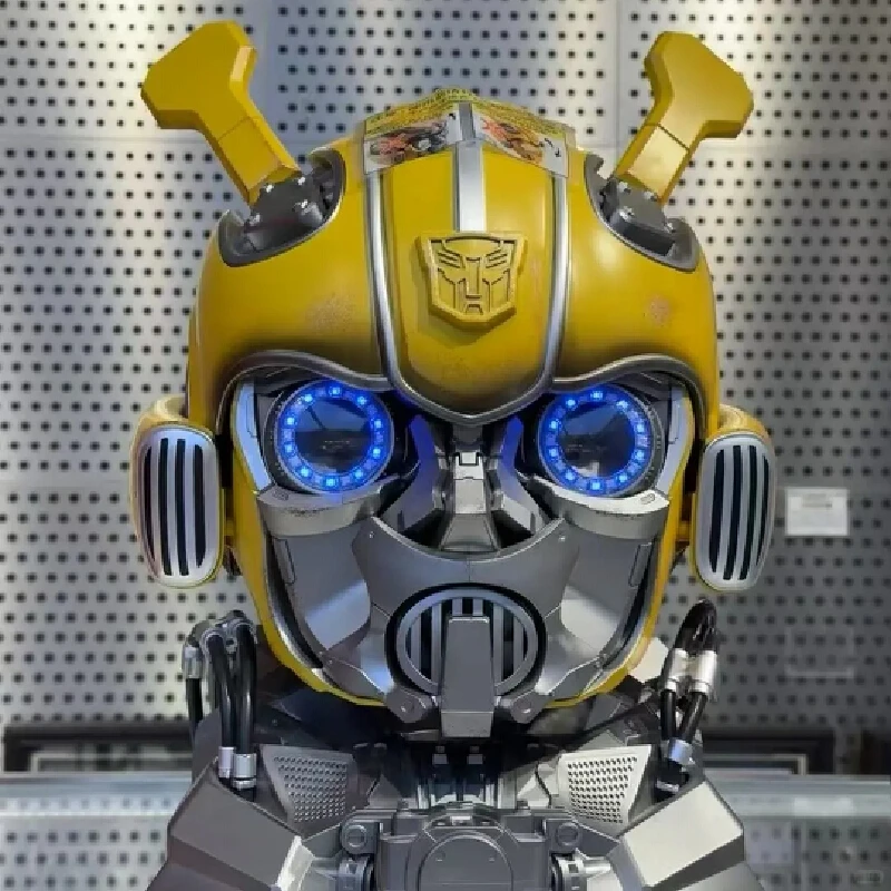 

1:1 Bumblebee Helmet Wearable Helmet Mask Voice Control Toy Halloween Christmas Collection Boys Adult Birthday Surprise Gift