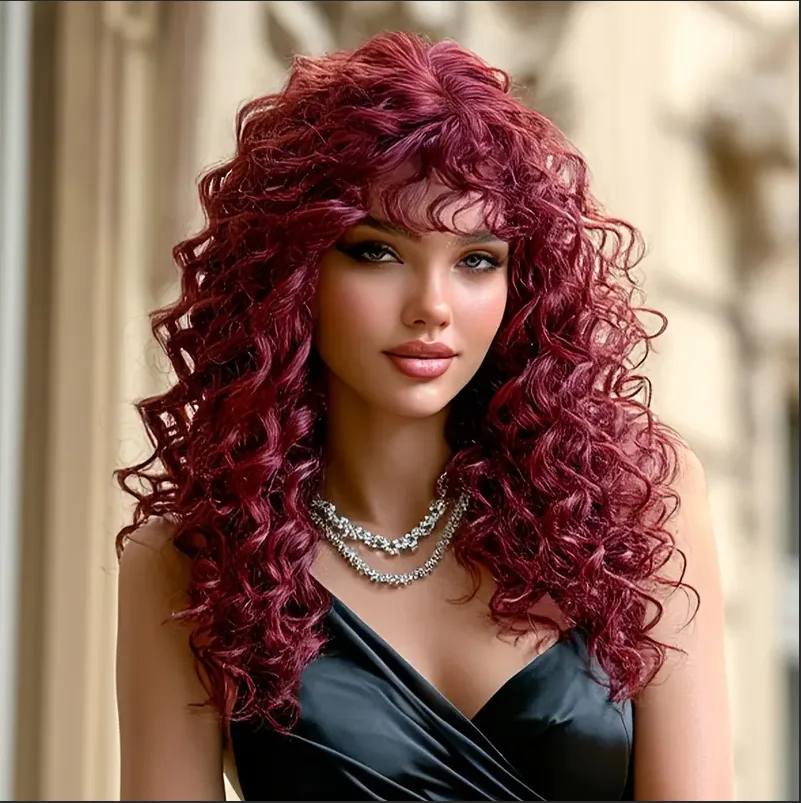 

99J Burgundy Deep Wave Lace Front Wigs Human Hair 200% Density 13x4 HD Lace Frontal Wigs for Women