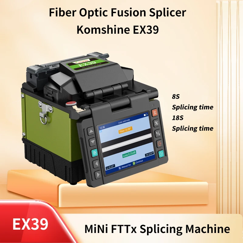 

Komshine EX39 Fiber Optic Fusion Splicer Auto ARC Fiber Splicing Welding Machine FTTH Optical Fiber Fusion Splicer Free Shipping