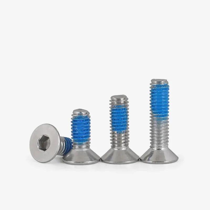 

304 Stainless Steel Countersunk Hexagonal Flat Head Adhesive Bolt For Anti-Loosening M1.6 M2 M3 M4 M5 M6