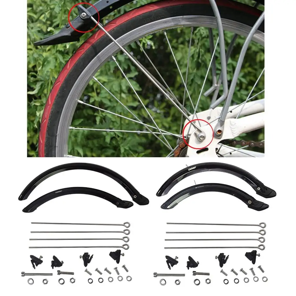 Durevole parafango per bici pieghevole 14'' 20'' Ruota V-Brake Anteriore Parafango posteriore Set Accessori