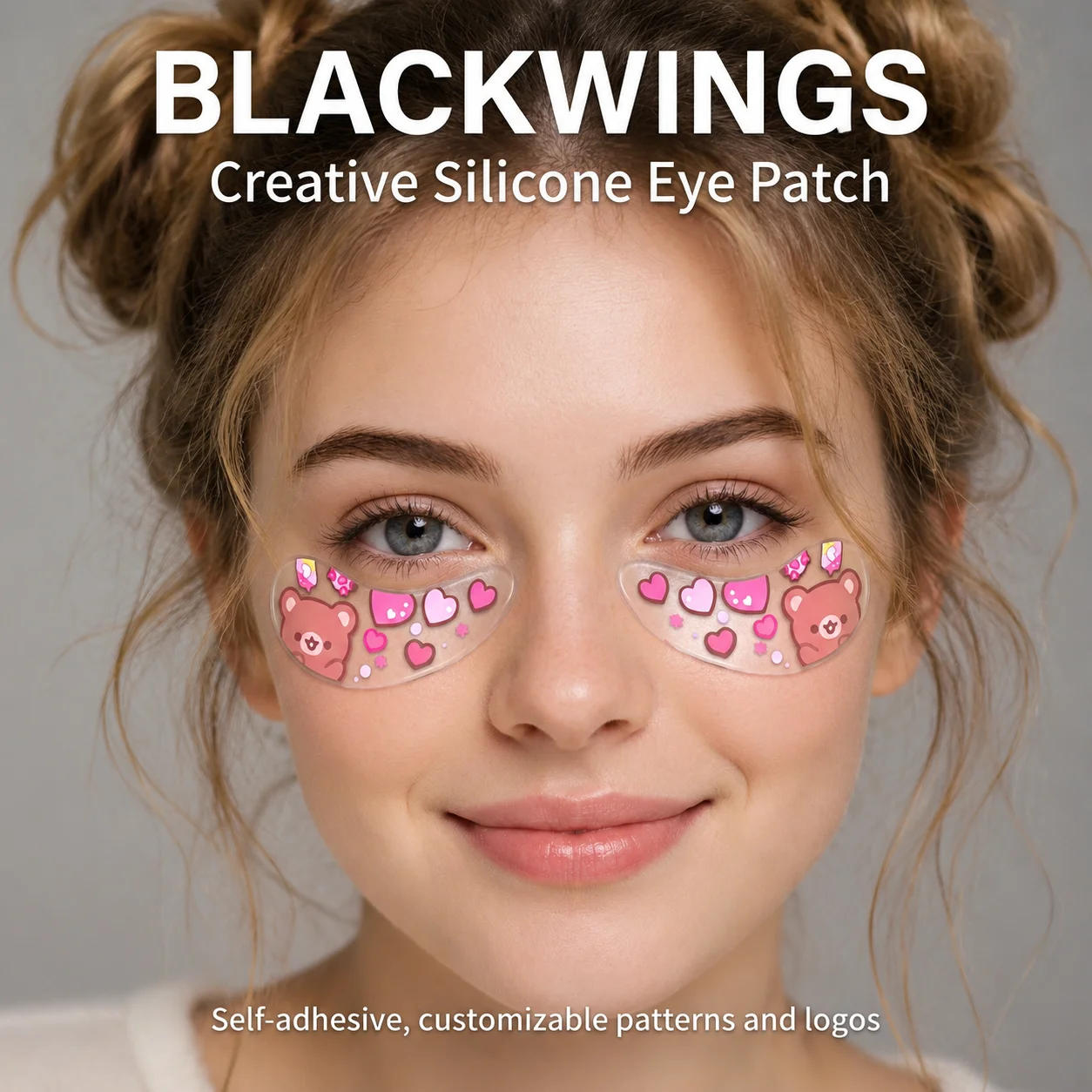 BLACKWINGS Silikon-Augenklappe Wiederverwendbar Original-Design Wimpernverlängerungs-Maske | Hautspezifisches Pflegepflaster | Originalmuster Essent – Detail 9