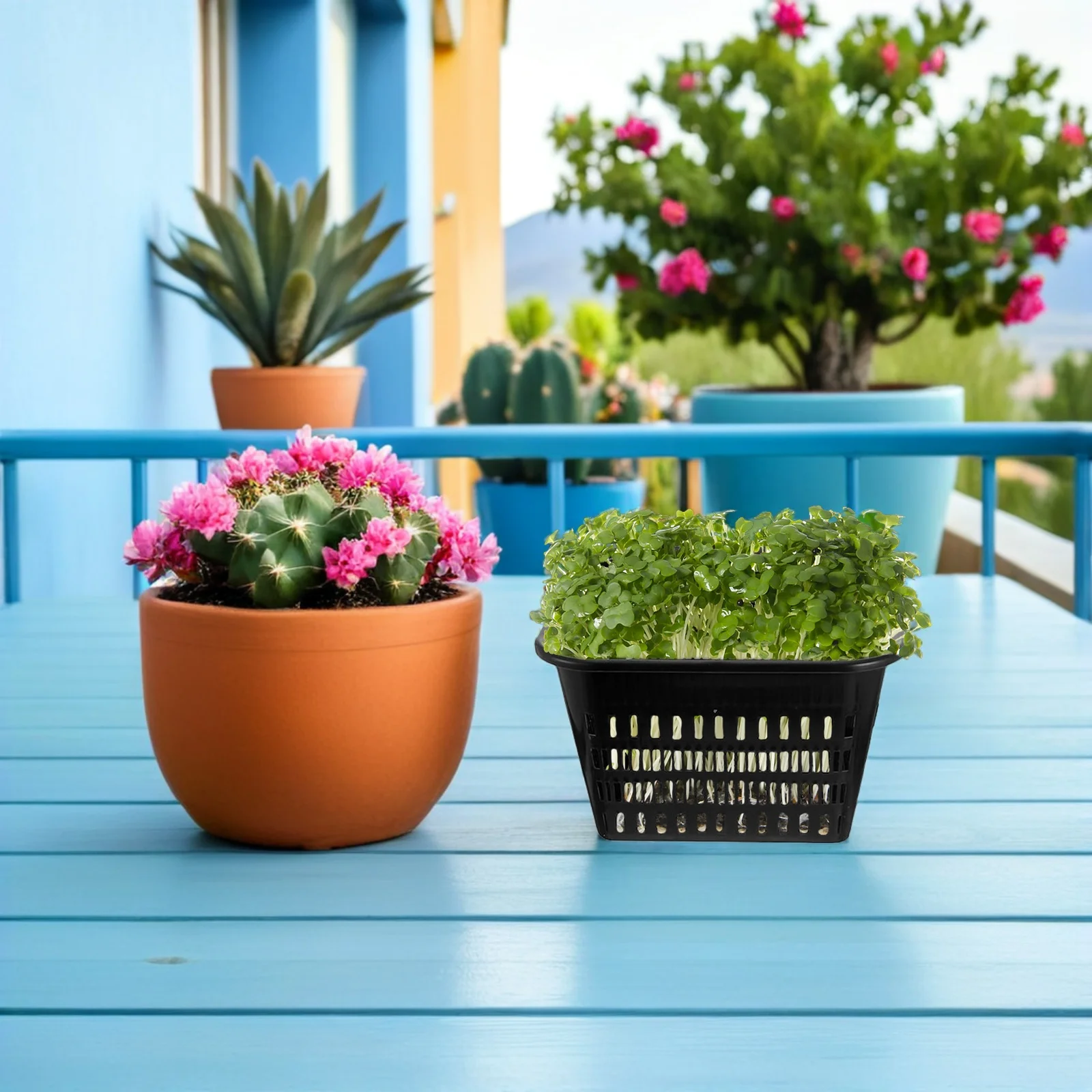 

4pcs Hydroponic Net Orchid Plastic Orchid With Holes Pots Mesh Net Pots Plant Hydroponic Planter Containers Durable