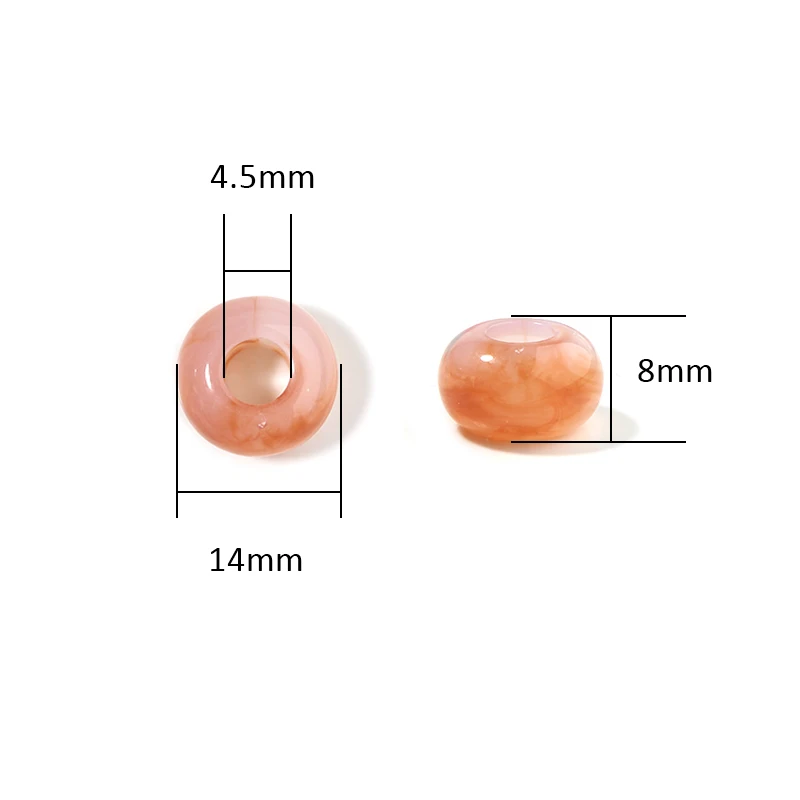 50pcs 14mm Large Hole Acrylic Beads Colorful Round Loose Spacer Beads For Jewelry Making DIY Crafts Bracelets Necklace Supplies image 2