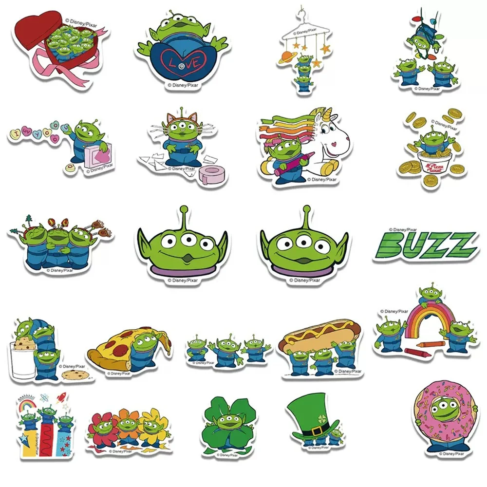 Disney 42 PCS Cartoon Funny Aliens Pixar Theme Creative Sticker For Holiday Gift Bumper Phone Hard Hat Car Scrapbook DIY Sticker