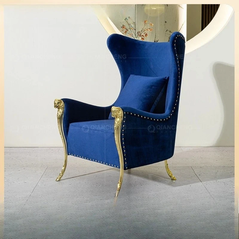 American light luxury sofa chair leisure chair living room Internet celebrity tiger chair high-end club reception sheep head hig