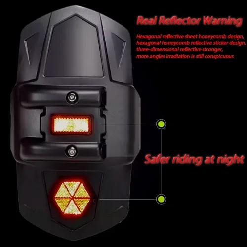 Imagen 2 del producto Guardabarros trasero de plástico modificado Universal para motocicleta, guardabarros para motocicleta con Reflector