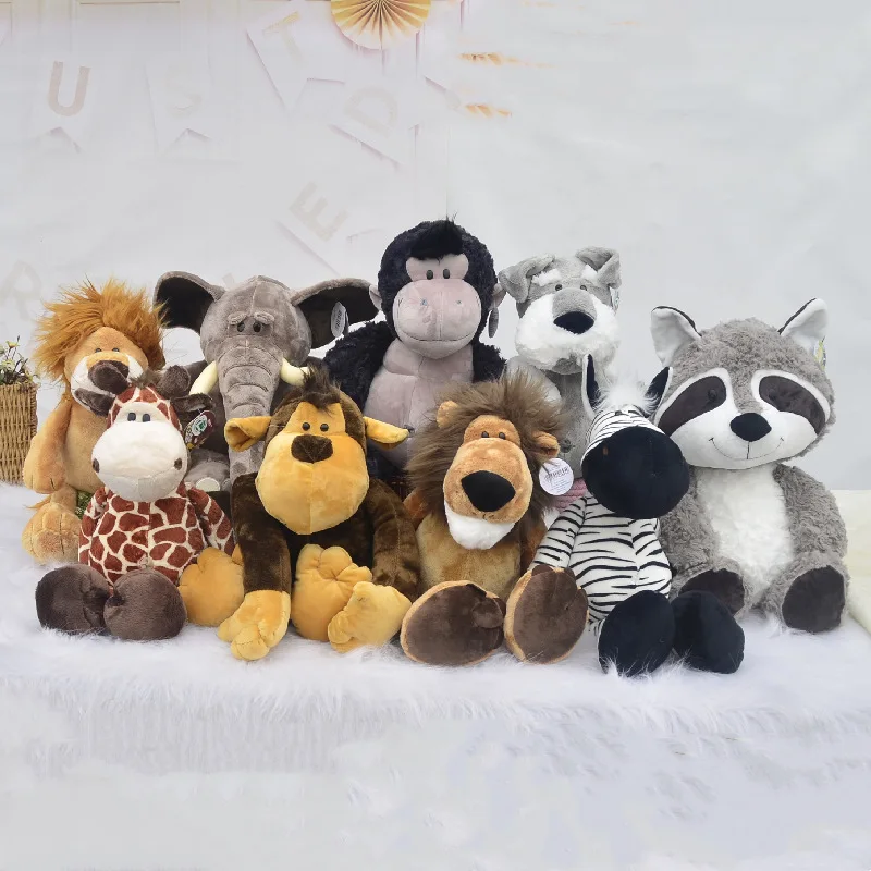

Adorable Forest Animal Plu Toys Lion Elephant Deer Monkey Tiger Doll Pillow Birthday Gifts Soft ort Plu Fabric Stuffed ...