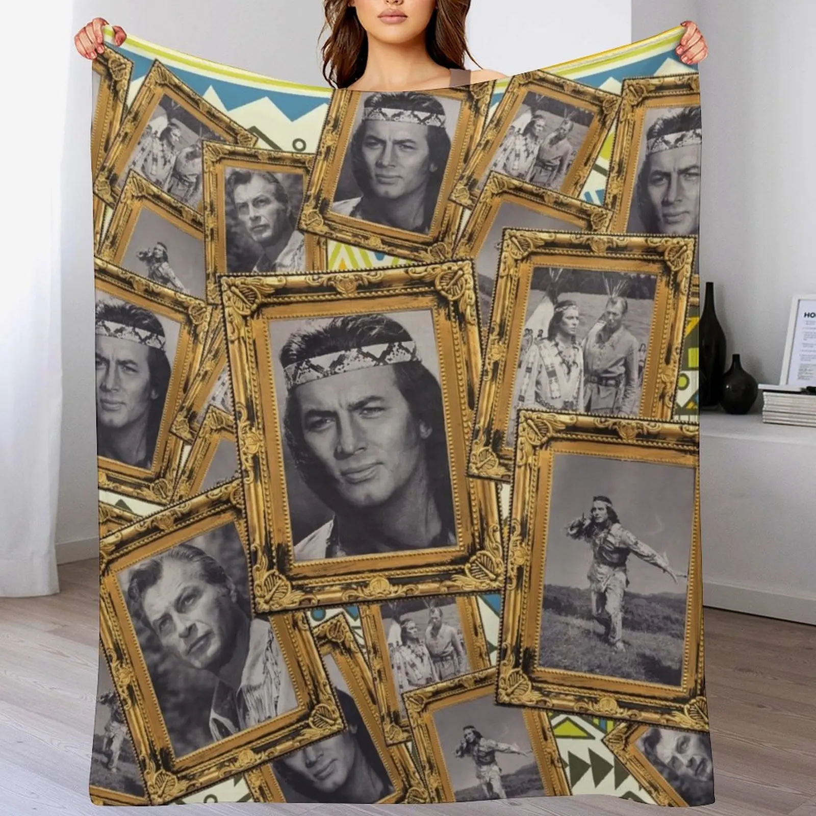 

Blood Brothers Winnetou and Old Shatterhand, Karl May Film Throw Blanket Soft Comfort Blanket for Reading Watching TV