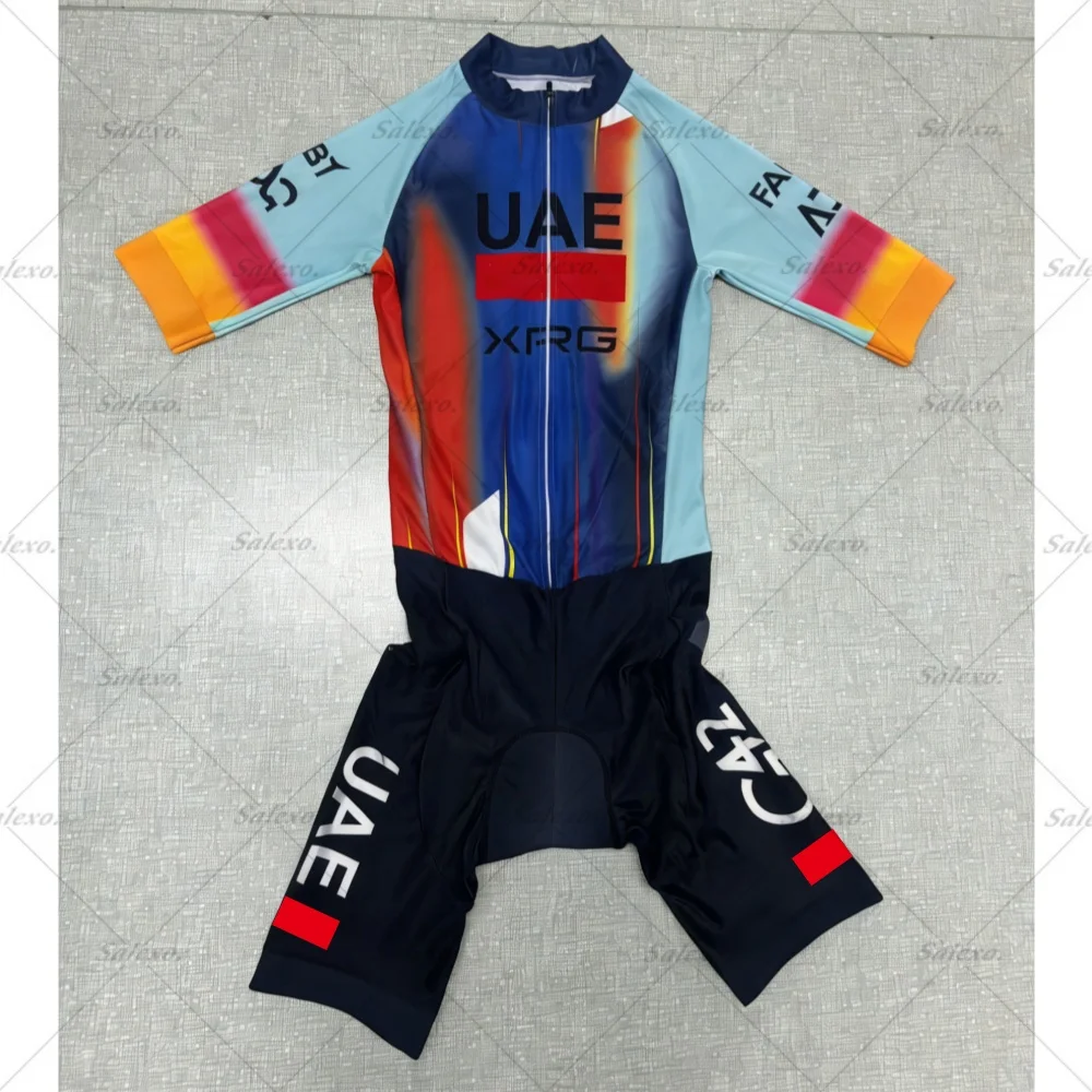 

2026 UAE Skinsuit Summer One Piece Short Sleeve Racing Jumpsuit Bodysuit Cycling Mono De Ciclismo Hombre Men's Triathlon Suit