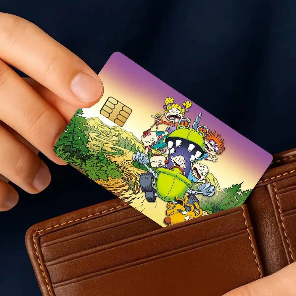 Cartoon R-Rugrats-S Credit Card Stickers Skin for Bank Debit Decorative Protection 4PCS Decal Anti-scratch Waterproof