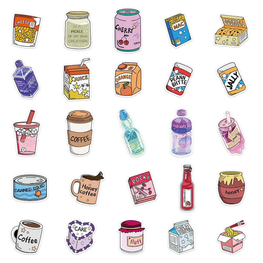 Autocollants originaux pour Club de collation, 50 pièces, décor de bricolage étanche pour ordinateurs portables, journaux, coques de téléphone, sac à dos, bouteille d'eau