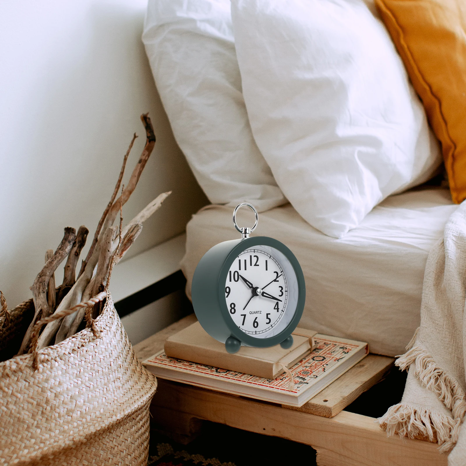 

Macaron Alarm Clock Premium Material Small Analog Desk Modern Style for Glass Mini Wall Bell Exquisite Round