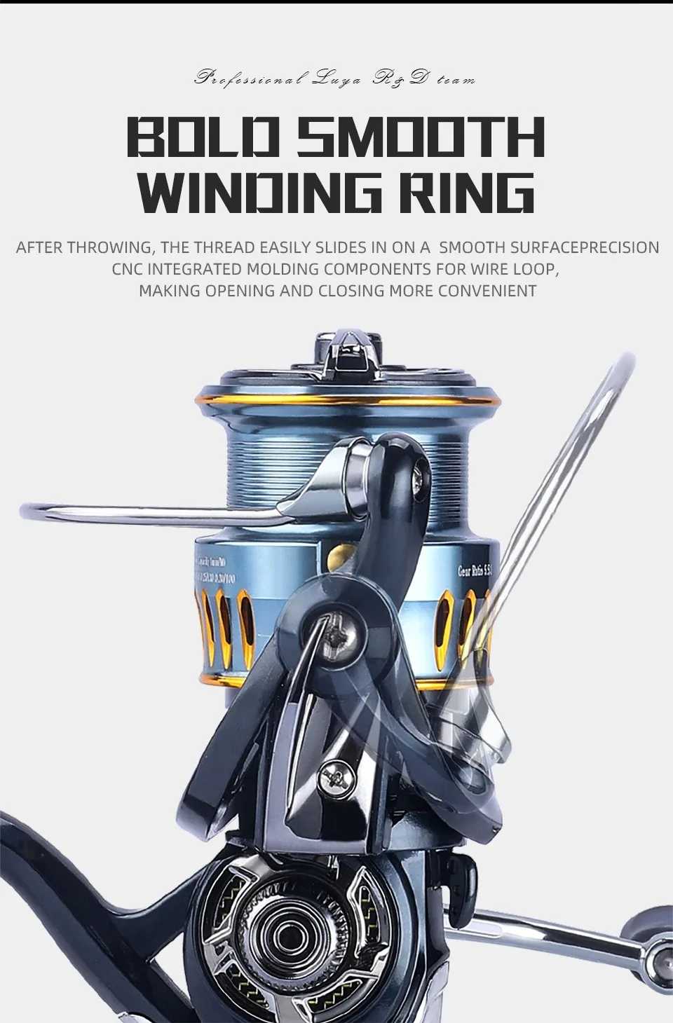 Okuma Original Nahtloses Spinnrad, Modelle 1000-2500-5000, Ausgestattet mit Stylischen Polarisierten Angelbrillen – Detail 16