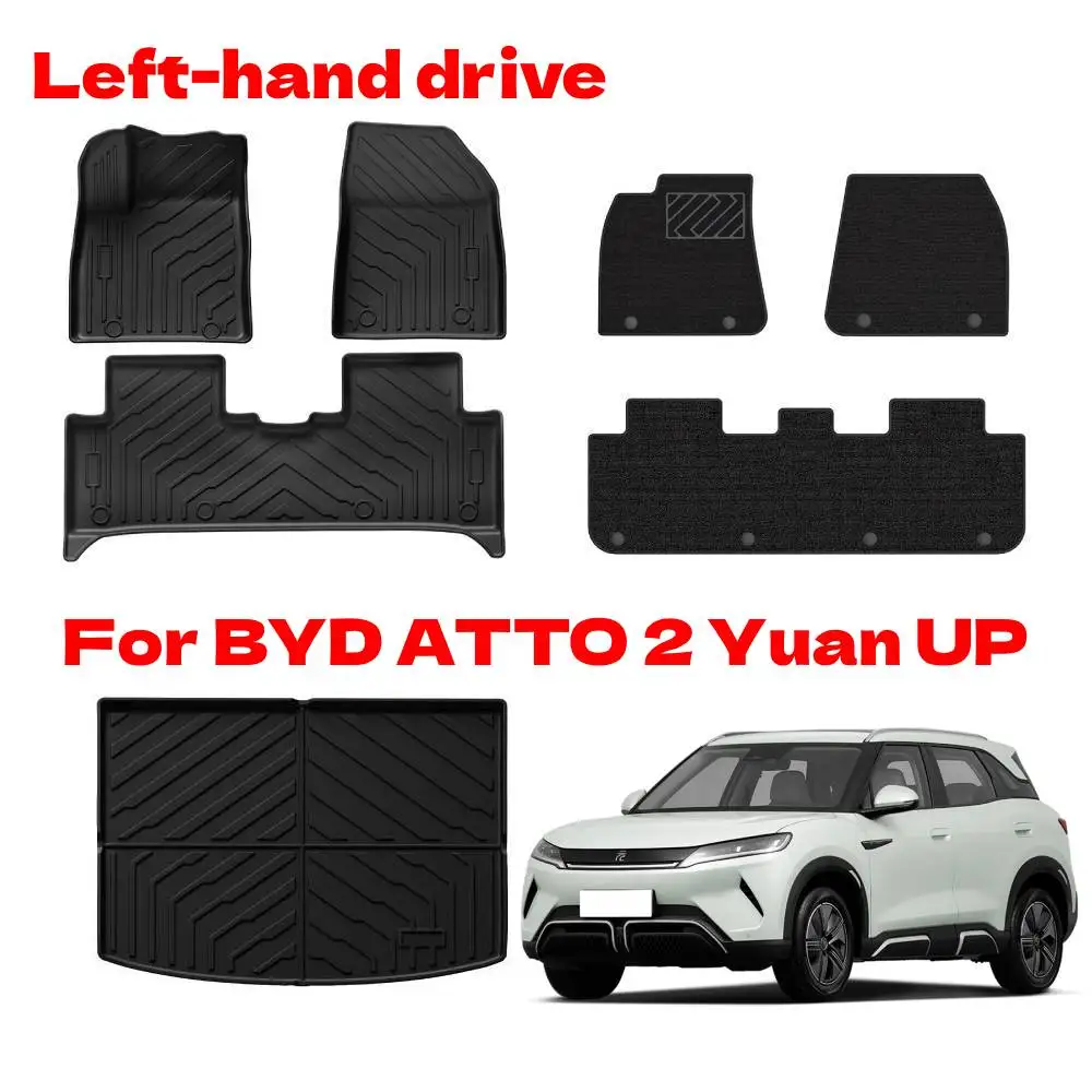 

For BYD ATTO 2 Yuan UP 2026-2024 TPE Floor Mats Trunk Mat Non - Slip Washable High -Side Design Cargo Liner Protection Pads LHD