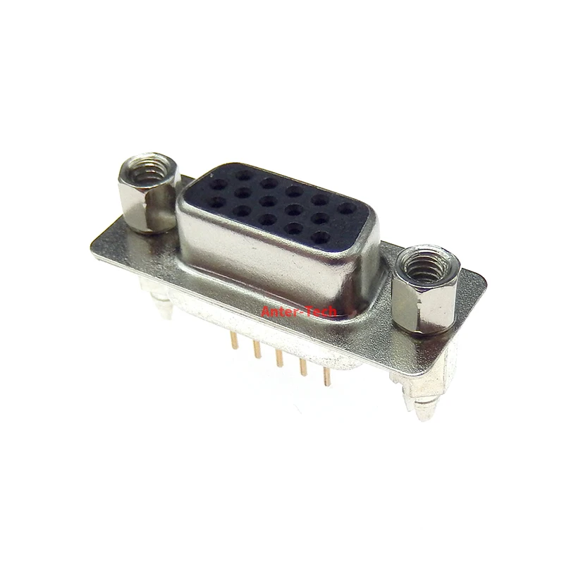 5PCS DB15pin straight 180degree male/female plug D-sub VGA PCB mounting connector DP15  serial port harpoon with fixed screw