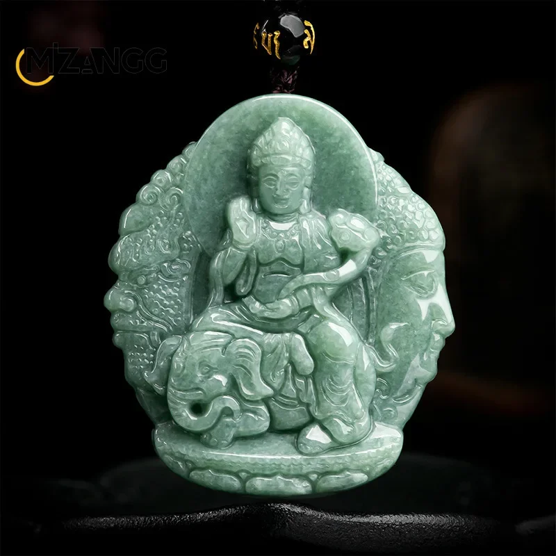 

Natural A Goods Jadeite Bodhisattva Pendant Zodiac Dragon Snake Guardian God Buddha Male and Female Jade Necklace Lucky Charms