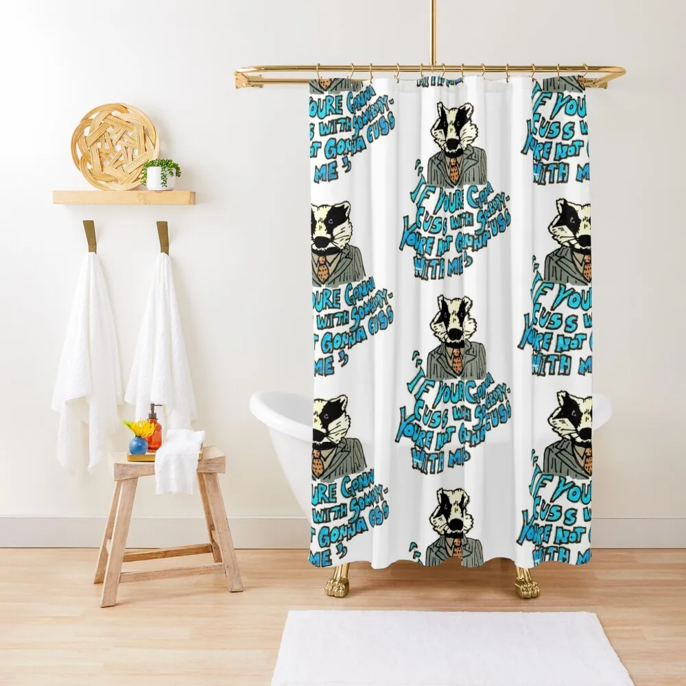 FANTASTIC MR BADGER Shower Curtain Modern Accessory Bathrooms Cover Shower For Bathroom Bathroom Shower Set Curtain