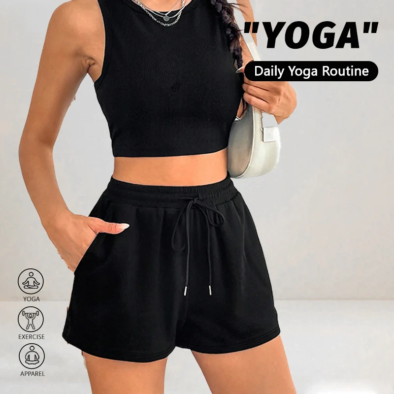 

Модные повседневные шорты для женщин из ребристой ткани с регулируемой талией на шнурке, легкие, мягкие, для повседневной носки, занятий спортом на открытом воздухе и отдыха.