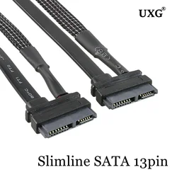 Slimline SATA 13pin Female to Slimline SATA 13pin 7+6 Female Extension Cable F/F Cord for SATA Slim DVD RW Hard disk Drive 30CM
