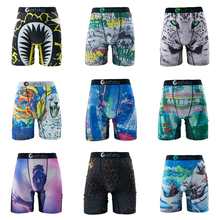 

ETHIKA 1 шт., мужское нижнее белье, сексуальные боксеры, дышащие мужские плавки, большие размеры S-3XL, мужские трусы для плавания, мужские трусы-боксеры