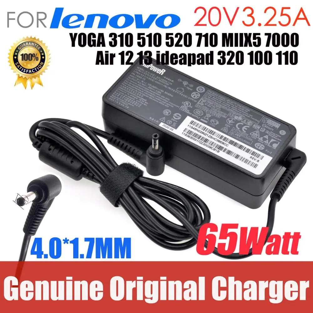 

Original 20V 3.25A 65W 4.0*1.7 charger FOR lenovo yoga 710s 510s 310s-14 AC adapter power supply adlx65clge2a