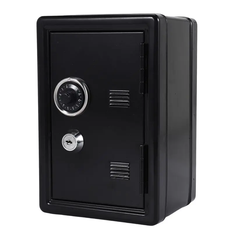 A84E-Safe Box Organizer Iron Desk Decorative Box Piggy Bank Metal Mini Cabinet Money Storage Box Storage Box For Boys
