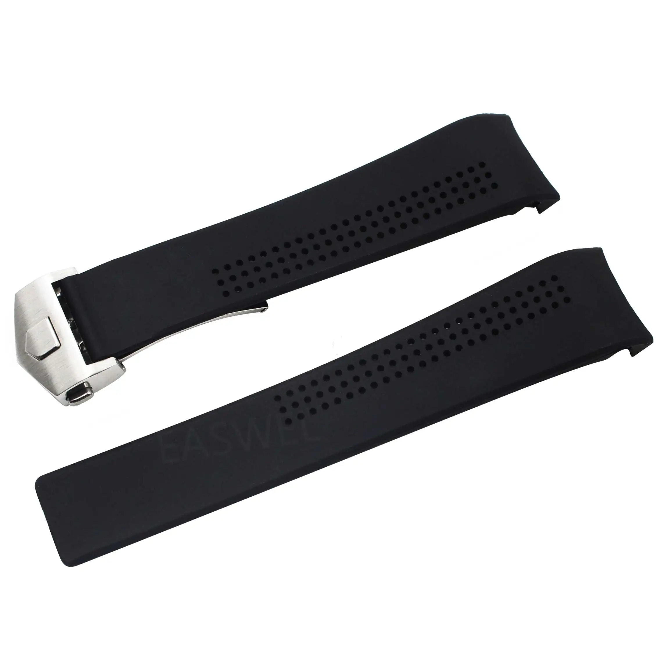 حزام ساعة مطاط أسود ، سوار ساعة ، قطع غيار ، TagHeuer Carrera ، 20 حنات