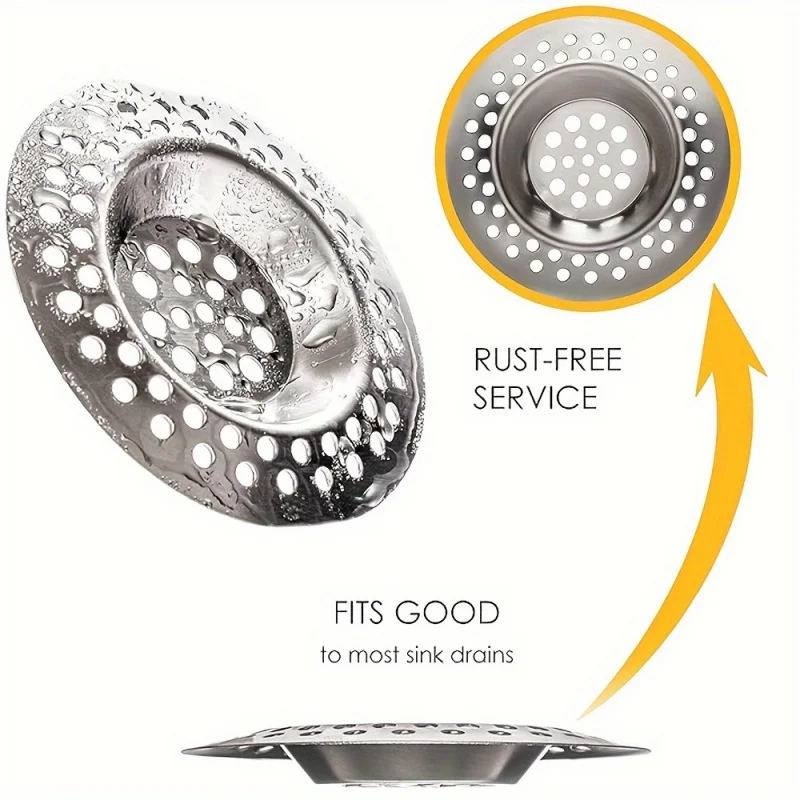 Porous Bowl Shaped Drain, Bathroom Sink Drain Cover, Stainless Steel Filter, Bathtub Hair Anti Clogging, Slag Blocking Mesh