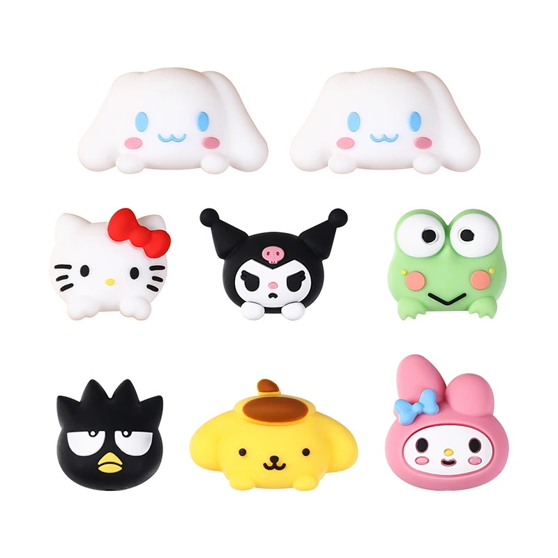 5pcs Hello Kitty My Melody Kuromi 3D silicone focal bead DIY pen keychain badge reel handmade crafts material - view 6