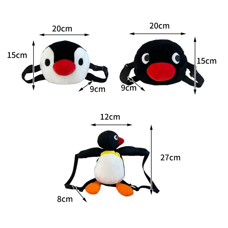 Ransel mainan mewah modis kreatif ransel mewah Penguin lucu kartun untuk anak-anak tas hewan boneka lembut hadiah ulang tahun