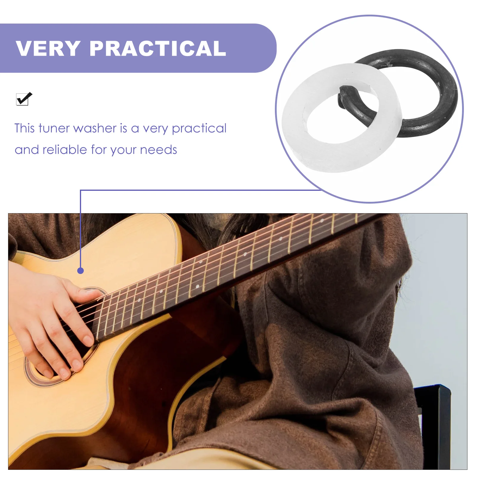 Guitar Tuning Peg Tuner Washer Plastic Bass Guitar Tuning Peg Metal Mounting Ferrules Spacer Guitar Gasket Music instrument tool