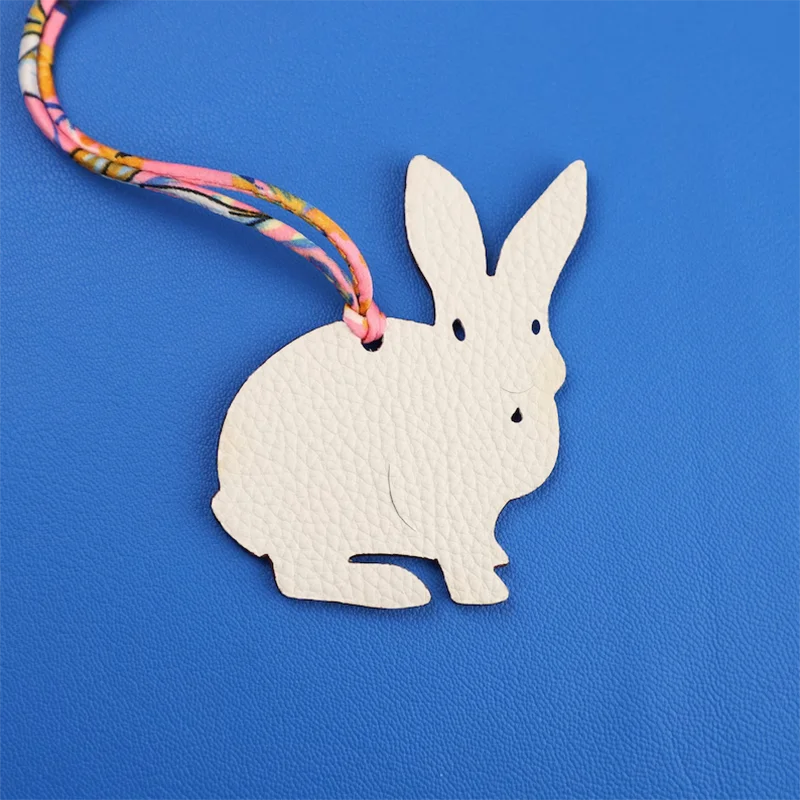 Handmade The Togo leather and Epsom Leather Petit H Rabbit Charm,Leather bag charm,Best leather charm for Brand bag