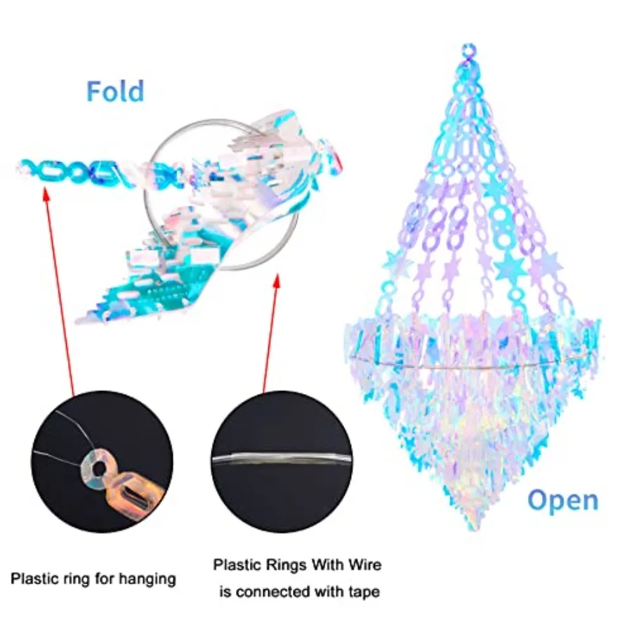Hanging Decoration Holographic Party Decoration Rainbow Film Frozen Party Supplies view 3