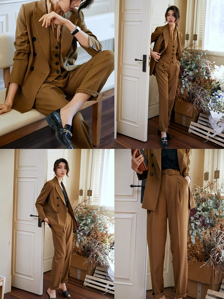 

Faionable Commute Ready Slim Fit Wool Blend Suit Set Ele Sli Tee Piece Women's Ensemble LT0223