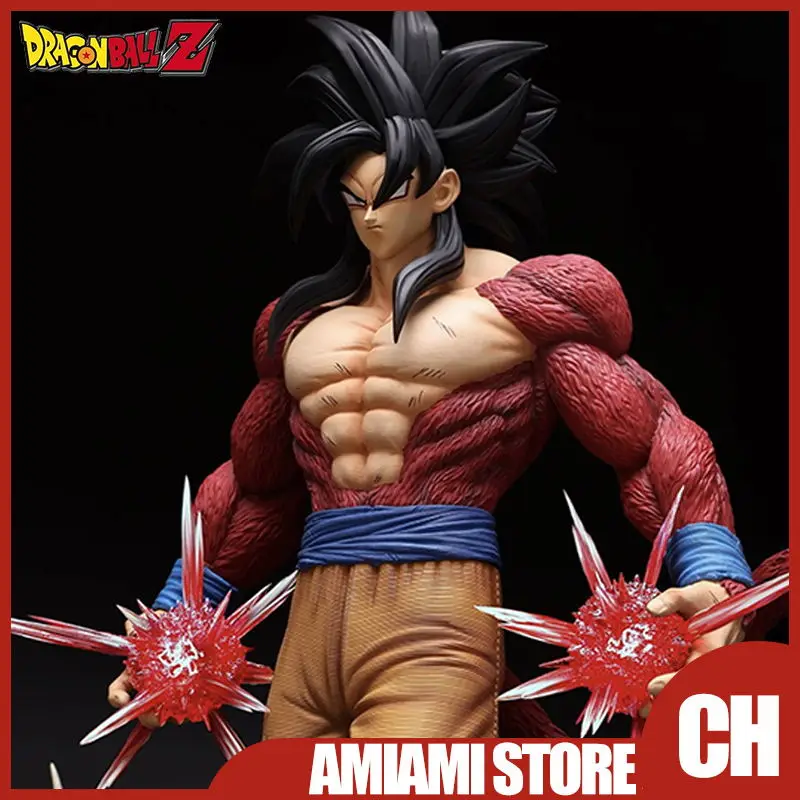 

40cm Dragon Ball Gt Figure Son Goku Super Saiyan 4 Cartoon Anime Peripheral Figures Pvc Collection Statue Model Ornament Toys