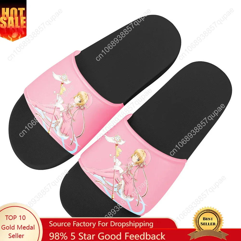 Zapatillas Cardcaptor Sakura, Zapatillas de casa, lindas sandalias de Anime para hombres, mujeres y adolescentes, sandalias de playa para piscina, zapatillas de verano hechas a medida a la moda