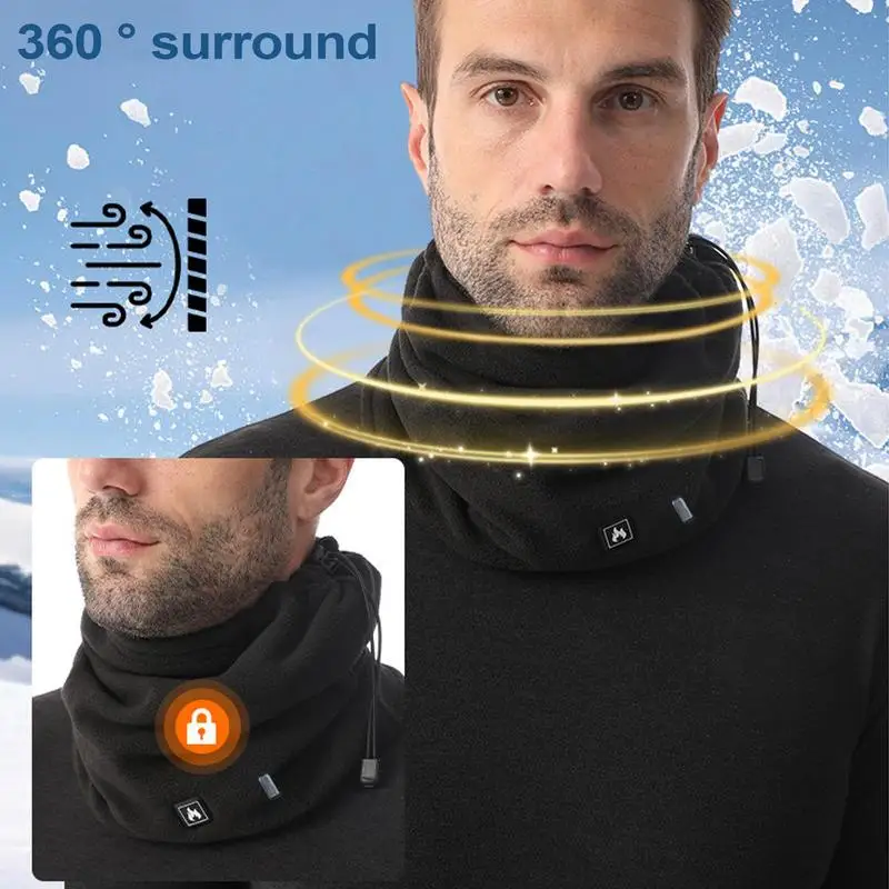 Heating Neck Warmer Type-C Plug-in Velvet Heated Neck Tube Scarf Three-speed Temperature Control Multifunctional Neck Heated