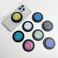 Socket Talk Tok Grip Cute Happy Face Phone Holder For Magsafe IPhone Mac Samsung Safe Ring Finger Expanding Stand