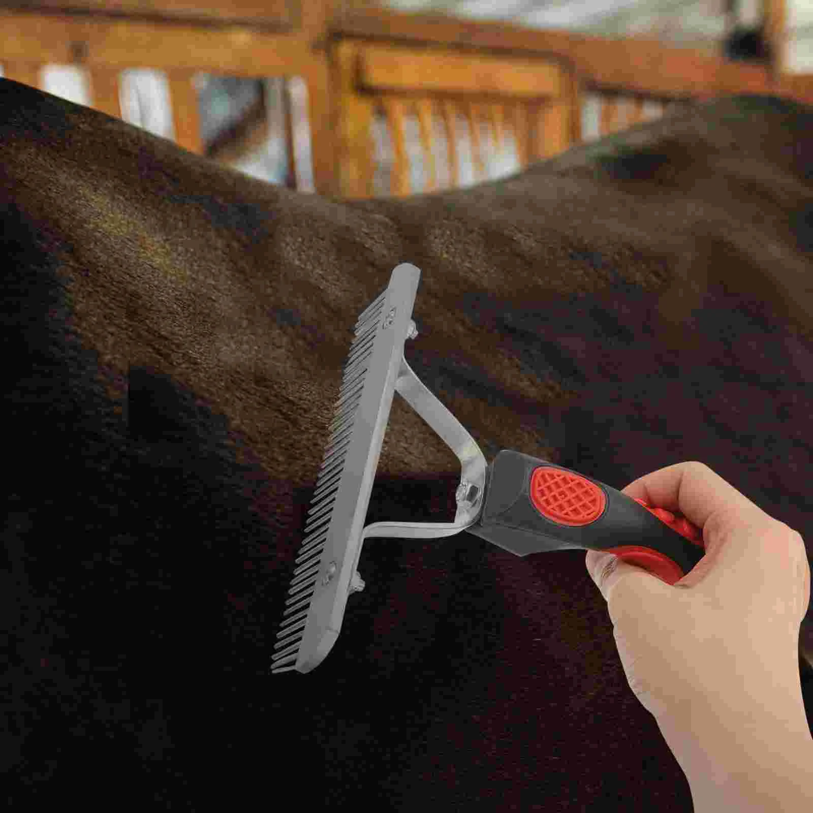 

Cleaning Brush Horse Sweat Scraper Shedding Comb Fur Rake Durable Hair Tool for Livestock Rubber Grooming Accessory