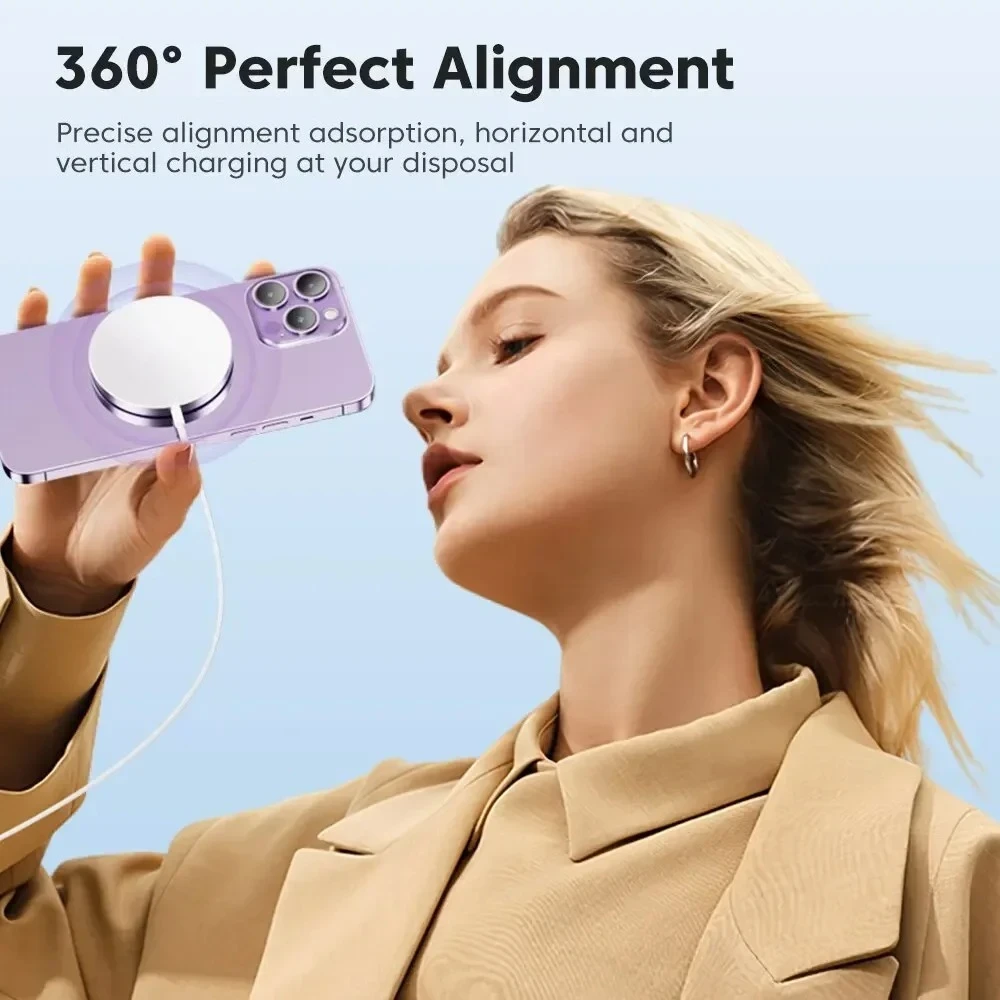 자기 무선 충전기 15W 빠른 충전 무선 전화 충전기 iPhone 15 14 Pro Max 미니 빠른 자기 충전기