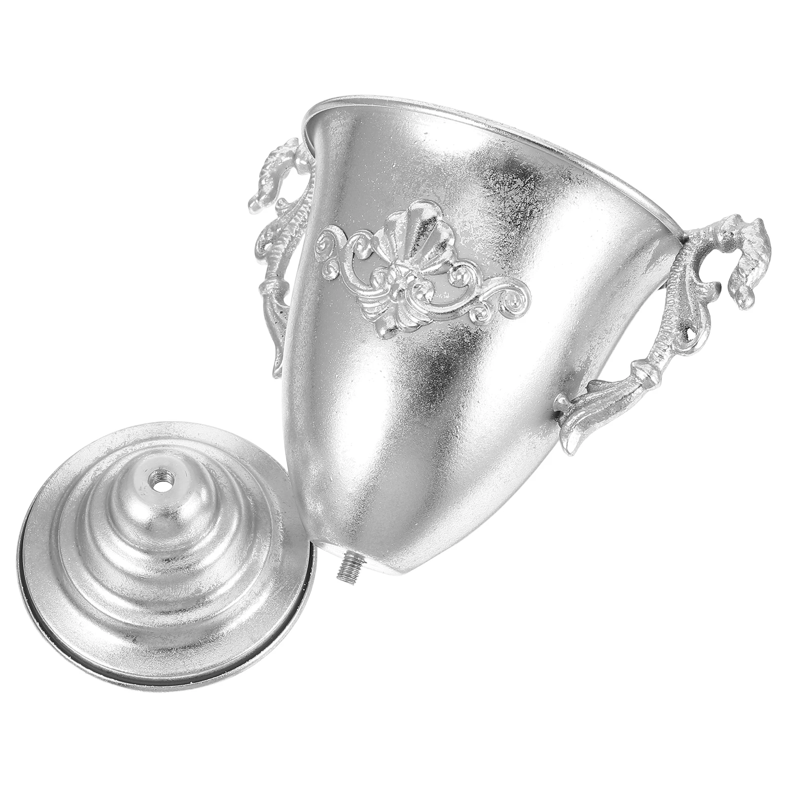 

Iron Vase Silver Metal Flowerpot Durable Reusable Elegant Design Decorative Centerpiece Unique Shape Wedding Home